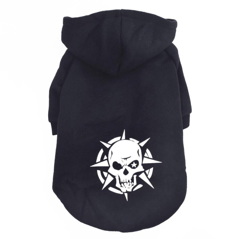 Dog's Edgy Punk Skull Hoodie Clothes - starry shibe
